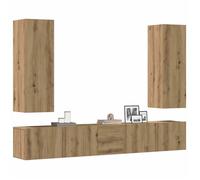 vidaXL Meubles TV muraux 5 pcs chêne artisanal bois d'ingénierie, banc TV, meuble hifi, centre de divertissement, buffet TV,