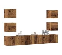 Vidaxl Meubles Tv Muraux 6 Pcs Vieux Bois Bois D'ingénierie Marron