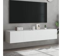 vidaXL Meubles TV Muraux avec Lumières LED 2 pcs, Armoires de Télévision Suspendues avec Rangement, Meubles Télé Flottants 837282