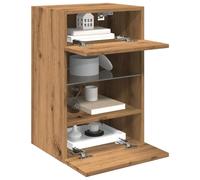 Vidaxl Meubles Tv Muraux Avec Lumières Led 2 Pcs Chêne Artisanal