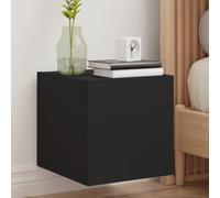 vidaXL Meubles TV Muraux avec Lumières LED 2 pcs, Armoires de Télévision Suspendues avec Rangement, Meubles Télé Flottants Salon, Moderne, Noir