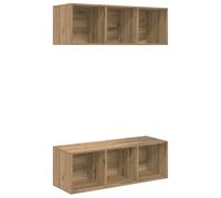 vidaXL Meubles TV muraux en chêne, bois stratifié, étagères cubes de 37 x 107,5 cm, style moderne, finition vieillie, pour l'intérieur, set de 2, solution de rangement qui prend pas de place, étagère