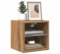 Vidaxl Meubles Tv Muraux Lumières Led 2 Pcs Chêne Artisanal