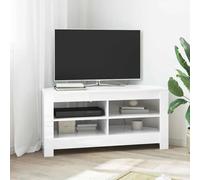 vidaXL MeubleTVd'Angle Blanc brillant 102x40,5x45cm Bois d'ingénierie