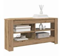 vidaXL MeubleTVd'Angle Chêne Artisanal 102 x 40,5 x 45 cm, Armoire d’Angle rectangulaire Moderne, Meuble TV Compact, Rangement Pratique pour Salon Minimaliste