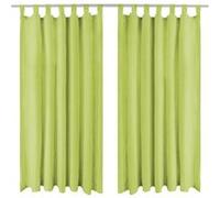 Vidaxl Rideau Occultant Avec Boucles 2 Pcs 140 X 175 Cm Vert