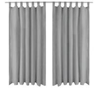 Vidaxl Rideau Occultant Avec Boucles 2 Pcs 140 X 225 Cm Gris