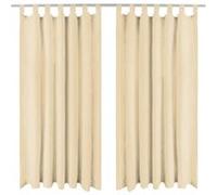 Vidaxl Rideau Occultant Avec Boucles 2 Pcs 140 X 245 Cm Beige