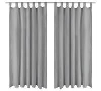 Vidaxl Rideau Occultant Avec Boucles 2 Pcs 140 X 245 Cm Gris