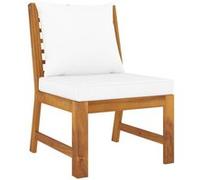 vidaXL Canapé central sectionnel et coussin crème Bois d'acacia massif