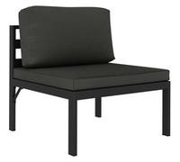 Middenbank sectioneel met kussens aluminium antracietkleurig 49240