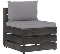 Middenbank sectioneel met kussens grijs geÃ¯mpregneerd hout3068121