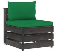 Vidaxl Canapé Central Sectionnel Avec Coussins Bois Imprégné De Gris Gris