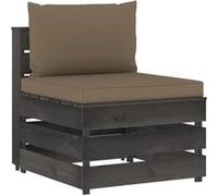 Canapé d'Angle Sectionnel avec Coussins Canapé d'Extérieur Canapé d'Angle de Jardin Meuble de Patio Terrasse Bois Imprégné de Gris