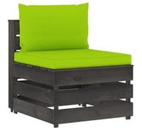 Vidaxl Canapé Central Sectionnel Avec Coussins Bois Imprégné De Gris Gris