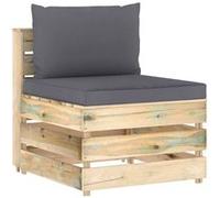 vidaXL Middenbank sectioneel met kussens groen geÃ¯mpregneerd hout3074507 Vert G