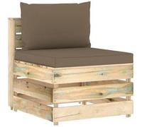 vidaXL Middenbank sectioneel met kussens groen geÃ¯mpregneerd hout3074515 Vert G