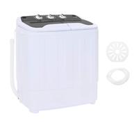 vidaXL Mini machine à laver avec double cuve 3,6 kg Noir et Blanc