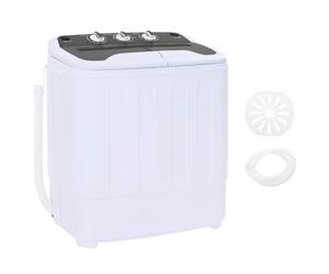 vidaXL Mini machine à laver avec double cuve 3,6 kg Noir et Blanc