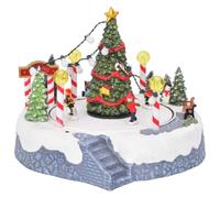 vidaXL Mini Village de Noël avec des lumières LED colorées, inclut des Figurines et Un Arbre. Idéal pour Une déco intérieure Pendant Les fêtes, C'est Super Traditionnel et Festif.