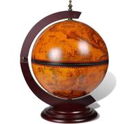 vidaXL Minibar Globe Rack à bouteilles en bois d'eucalyptus