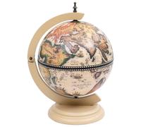 vidaXL Minibar Globe Rack à bouteilles en bois d'eucalyptus blanc