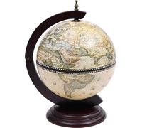 vidaXL Minibar Globe Rack à bouteilles en bois d'eucalyptus vert