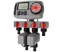 vidaXL Minuterie d'arrosage automatique avec 4 stations pour jardin pelouse 3 V 42352
