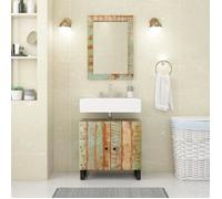 vidaXL Miroir 70x50 cm bois massif de récupération et verre Multicolore