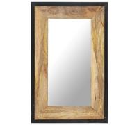 vidaXL Miroir Mural Miroir de Maquillage Miroir de Couloir Décoratif Décoration Salon Maison Intérieur 80x50 cm Bois de Manguier Massif