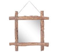 vidaXL Miroir à bûches Naturel 70x70 cm Bois de récupération massif