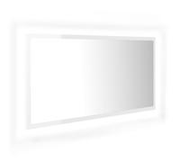 Vidaxl Miroir À Led De Bain Blanc Brillant 90x8,5x37 Cm Aggloméré