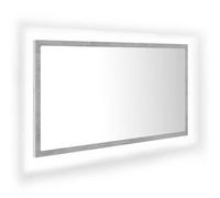 Vidaxl Miroir À Led De Salle De Bain Gris Béton 80x8,5x37 Cm Aggloméré