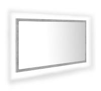 vidaXL Miroir à LED de Salle de Bain, Miroir de Courtoisie, Miroir de Maquillage, Miroir Cosmétique Toilette Maison Intérieur, Gris Béton Acrylique