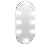 vidaXL Miroir avec éclairage LED 40x20 cm Verre Ovale