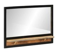 Miroir avec étagère verre et bois massif manguier vidaXL