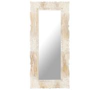 Vidaxl Miroir Blanc 110x50 Cm Bois De Manguier Massif