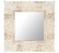 vidaXL Miroir Blanc 50x50 cm Bois de manguier massif