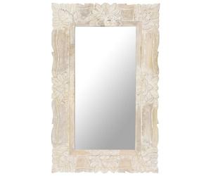 Vidaxl Miroir Blanc 80x50 Cm Bois De Manguier Massif