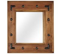 vidaXL Miroir Bois d'acacia massif 50 x 50 cm