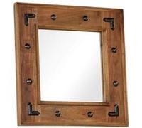vidaXL Miroir Bois d'acacia massif 50 x 50 cm
