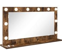vidaXL Miroir cosmétique avec miroir Chêne fumé 80 x 45 x 18 cm