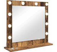 vidaXL Miroir cosmétique vieux bois 60 x 55 x 18 cm Bois composite et verre
