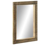 Vidaxl Miroir De Bain 50x70 Cm Bois De Manguier Massif Et Verre Multicolore