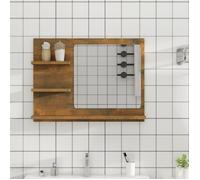 vidaXL Miroir de bain Chêne fumé 60x10,5x45 cm Bois d'ingénierie 815660