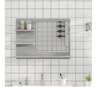 vidaXL Miroir de bain Sonoma gris 60x10,5x45 cm Bois d'ingénierie 815661