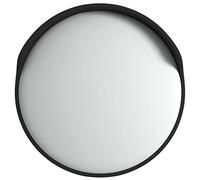 vidaXL Miroir de Traffic Convexe d'Extérieur, Miroir de Circulation avec Abat-jour, Miroir de Sécurité Route, Noir Ø45 cm Polycarbonate