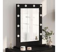 vidaXL Miroir de Coiffure Chêne Noir Bois 70 x 50 x 18 cm