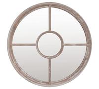 vidaXL Miroir de jardin Sable - Rond 60x4 cm Fer - Utilisation extérieure
