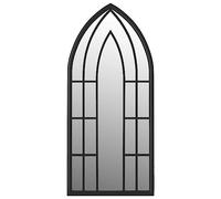 Vidaxl Miroir De Jardin Noir 70x30 Cm Fer Pour Utilisation Extã©Rieure